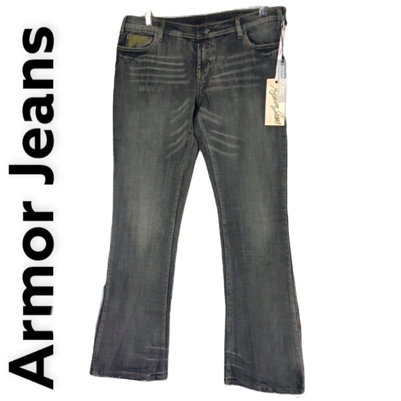 LE Chateau Armor Jeans Grey Regular Rise Straight leg Jeans Size 33 - Picture 1 of 13